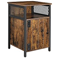 VASAGLE Mesita de Noche- Mesa Auxiliar- 40 x 40 x 60 cm- Estante Abierto- con Armario de Almacenamiento- para Salón…